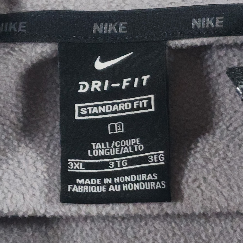 Nike Mens 3XLT 3XL Tall Dri FIT Full Zip Fleece Hoodie Sweatshirt Heather Grey - Picture 5 of 11